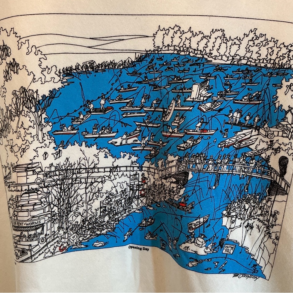 Vintage Jerzees Super Sweats Graphic Sweatshirt Made in USA NWT - Picture 3 of 6